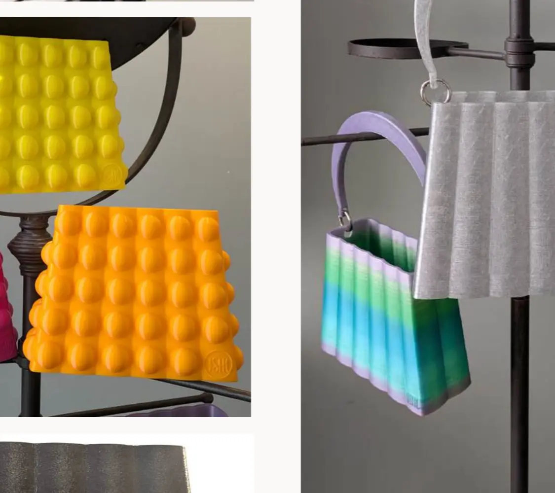 ISHI bag - pink and white striped design